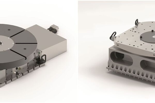 Rundtischbaureihe Sauter RT Mill mit Schneckengetriebe: Standardbaugrösse mit unterschiedlichen Konfigurationen.