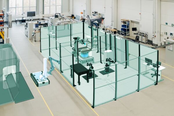 Das in einer Matrix-Architektur aufgebaute Versuchsfeld am IWU-Standort Dresden