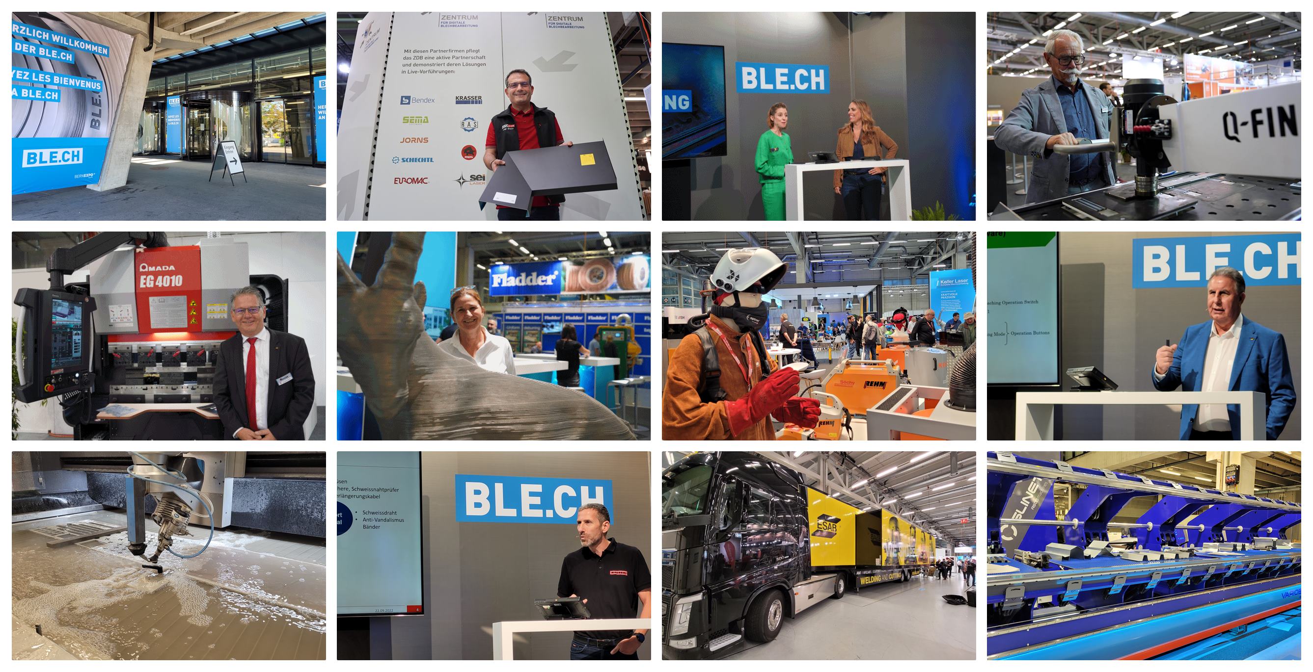 Eine Fotocollage der Blechbearbeitungsmesse Ble.ch in Bern