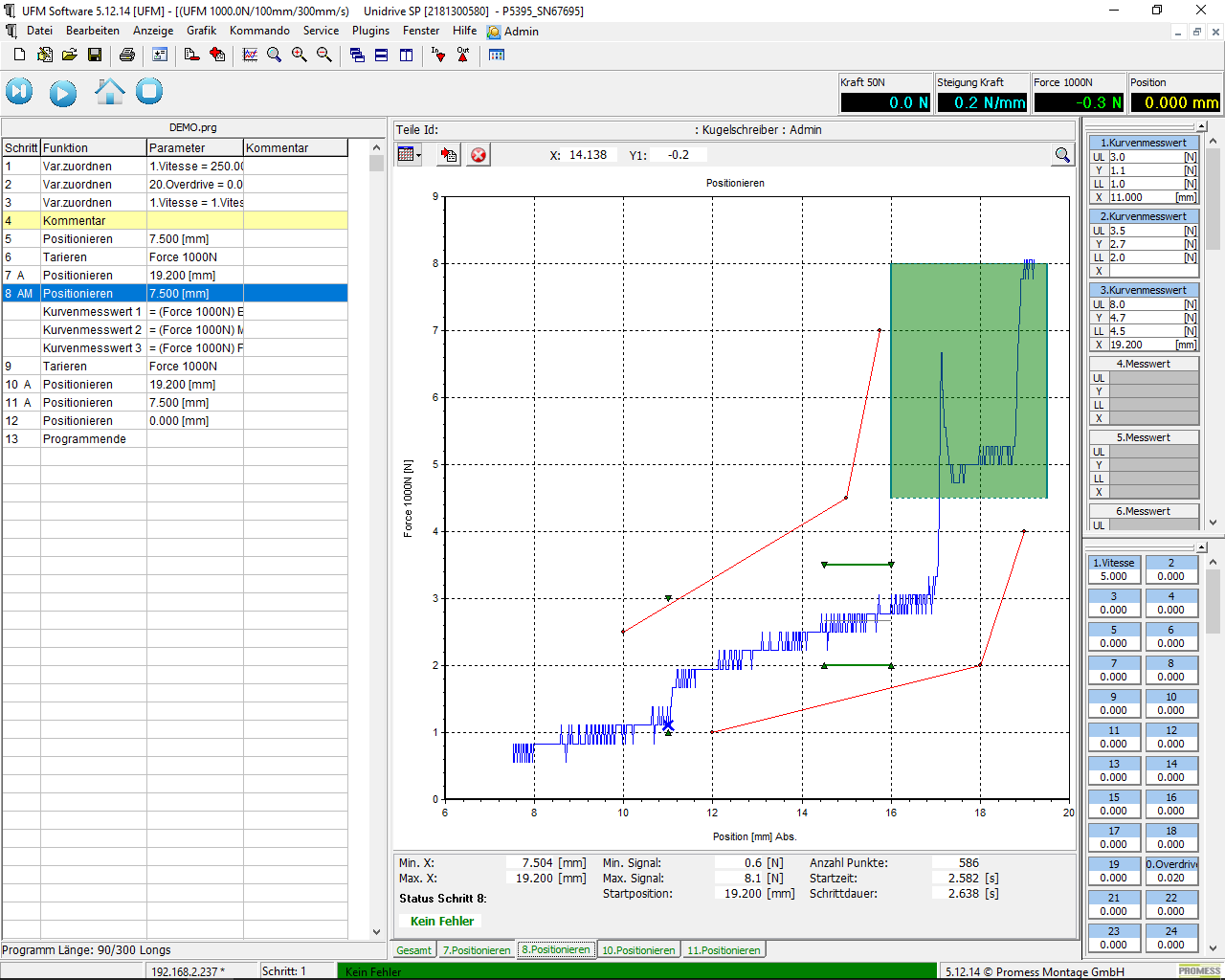 UFM V5-Software von Axnum für Servopresse