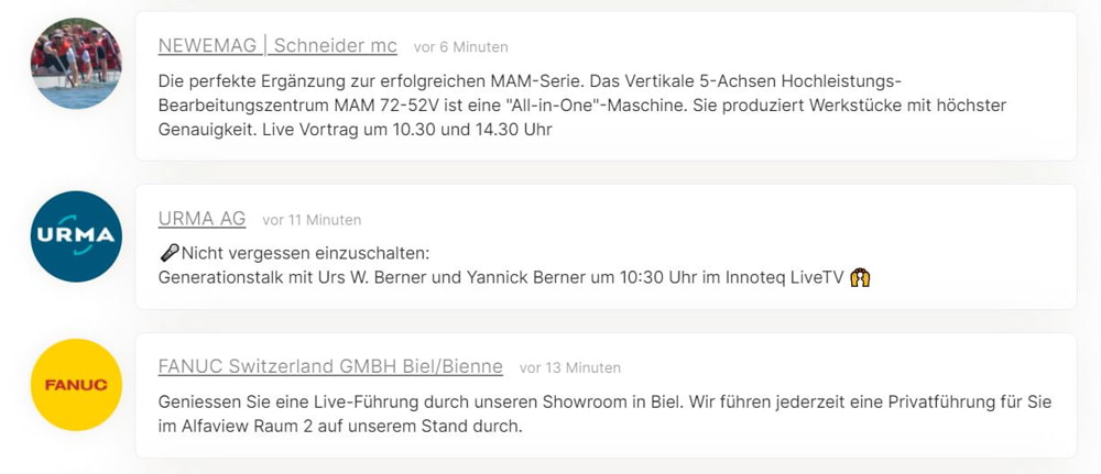 Innoteq.digital Ankündigungen im Social Feed