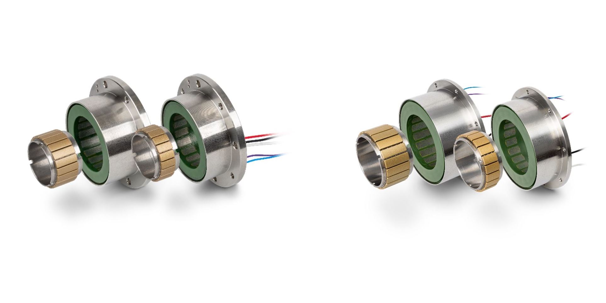 Rechts die beiden neuen EC frameless DT85M und L Motoren, links die bereits gelaunchten EC frameless DT50 Motoren