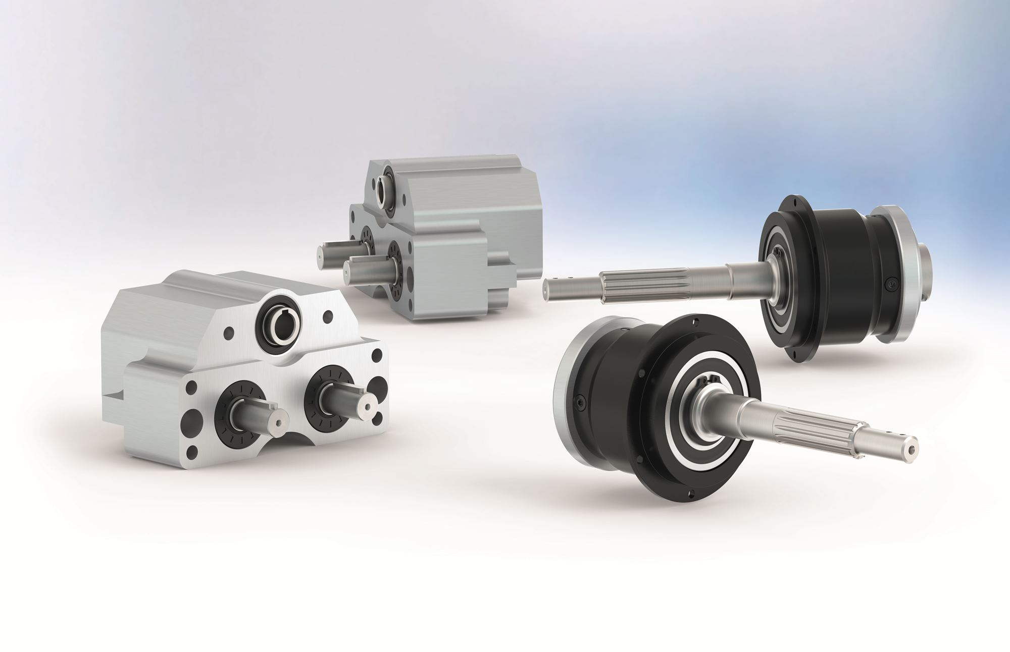 Zwei Beispiele für gemeinsam realisierte Antriebslösungen von Neugart: Anwendungsspezifische Sondergetriebe für die ROBEL Bahnbaumaschinen GmbH (links) und die Torqeedo GmbH (rechts).