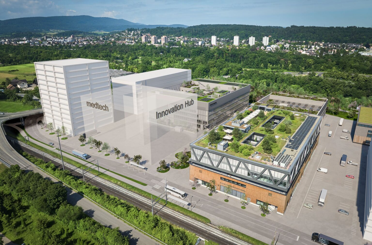 uptownBasel in Arlesheim mit geplantem Medtech Innovation Hub