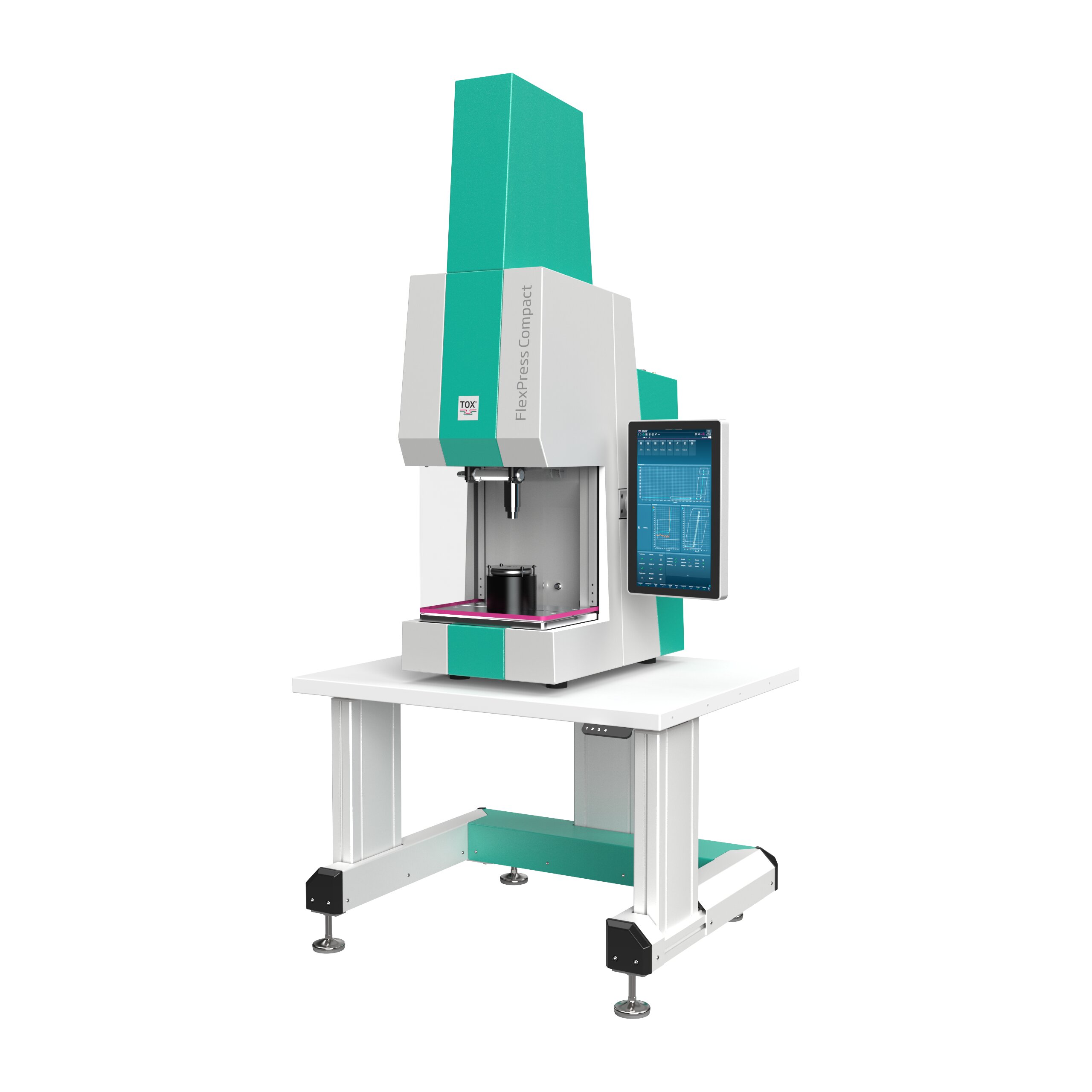 Tox FlexPress Compact Servopresse in der Produktion bei Abnox