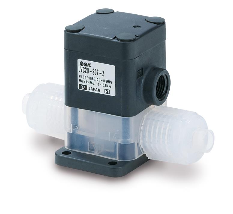 Das SMC-Ventil für hochreine Chemikalien – Serie LV – zeichnet sich durch eine medienisolierte Konstruktion und hochkorrosionsbeständige Membran- und Gehäusewerkstoffe aus.