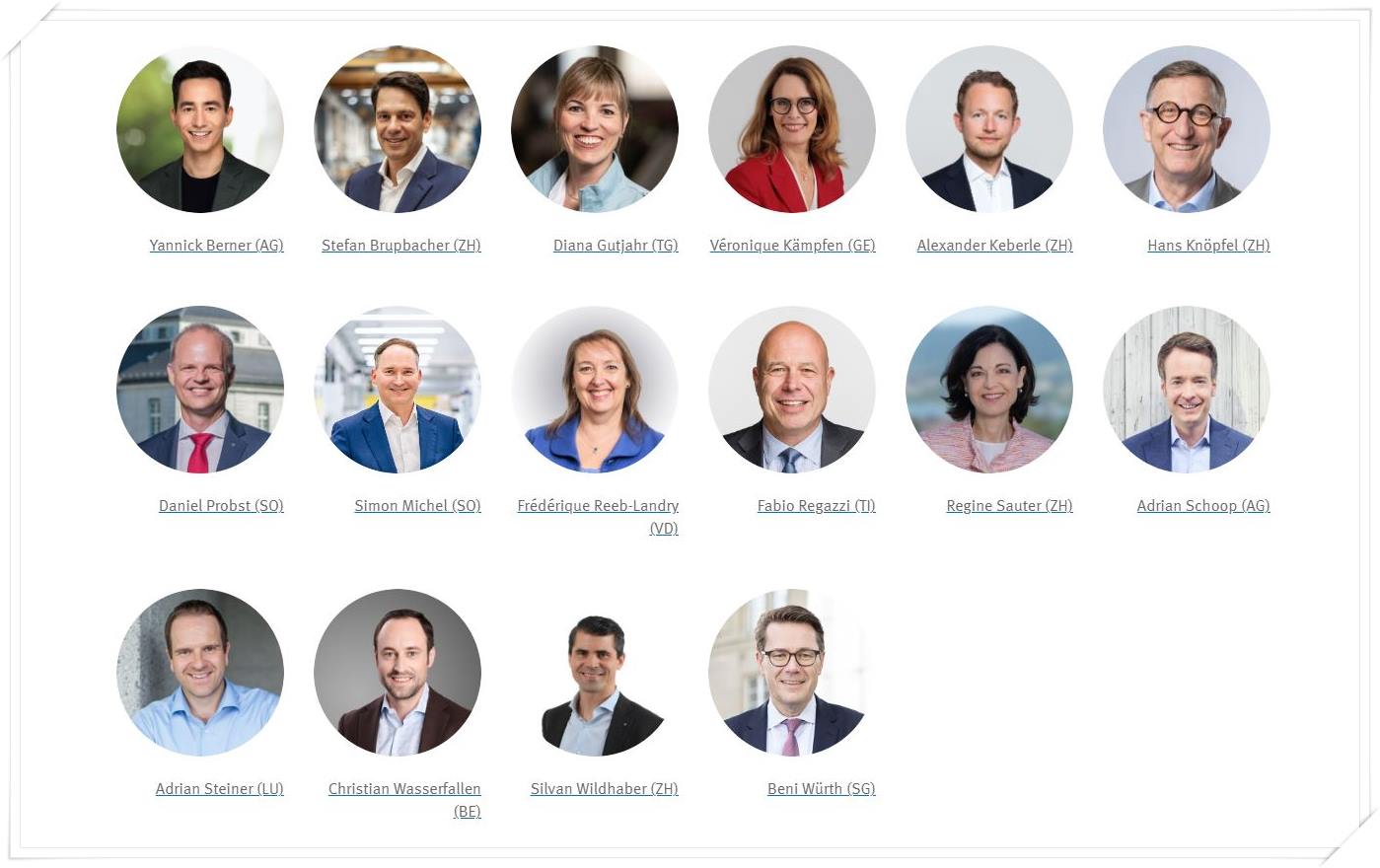 Erste Kandidierende des «Team Tech-Industrie».